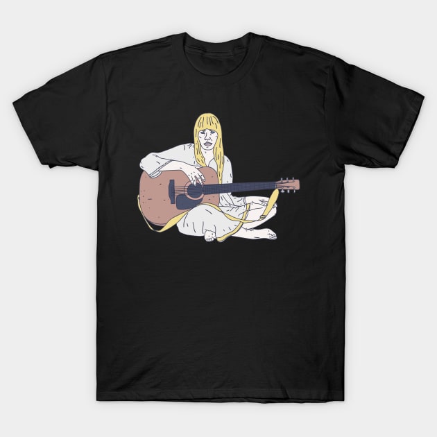 Joni Mitchell - Influential Female - Recording Artist T-Shirt by DeWinnes